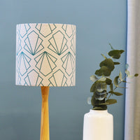 Sunbeam Turquoise and Grey Linen Drum Lampshade