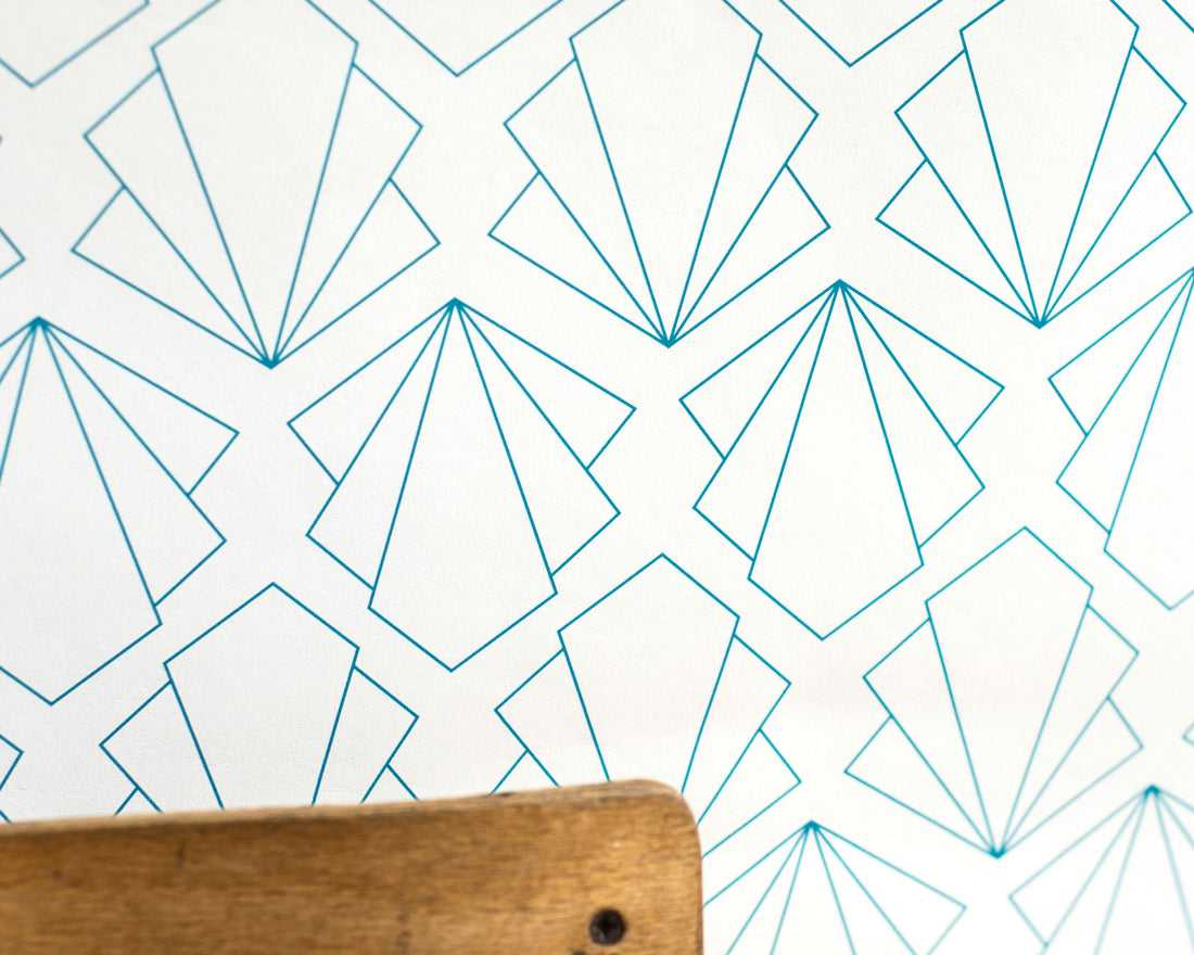 Turquoise Sunbeam Geometric Wallpaper