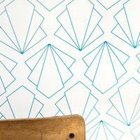 Turquoise Sunbeam Geometric Wallpaper