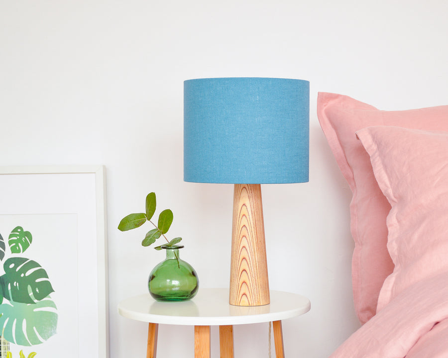 Teal Linen Drum Table Lampshade