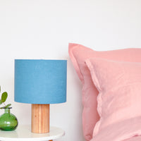 Teal Linen Drum Table Lampshade