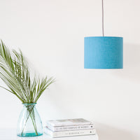 Teal Linen Drum Ceiling Lampshade
