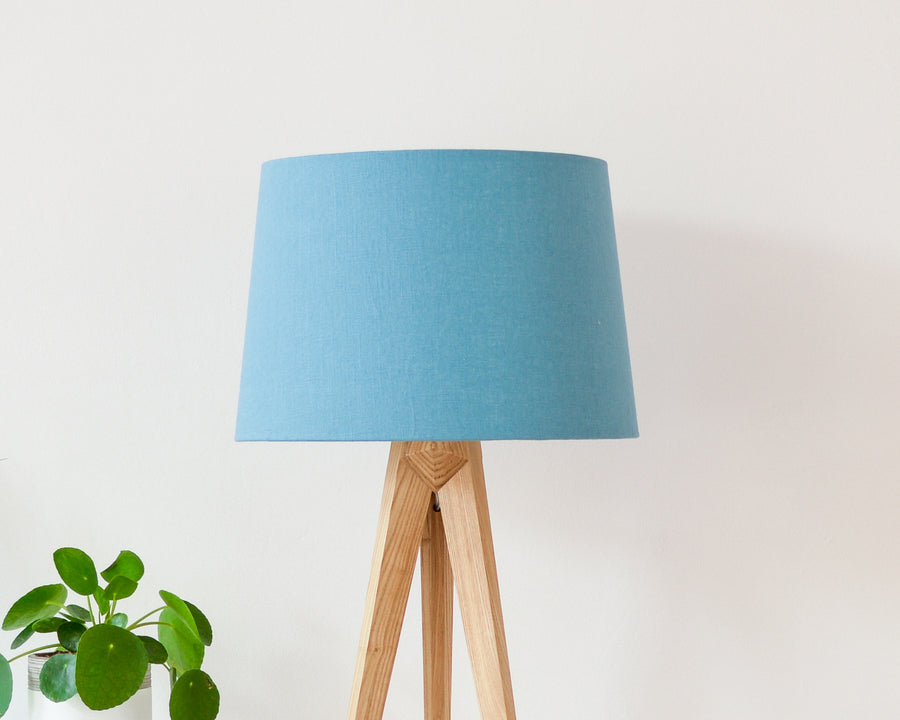 Teal Linen Tapered Lampshade