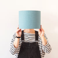 Teal Linen Drum Ceiling Lampshade